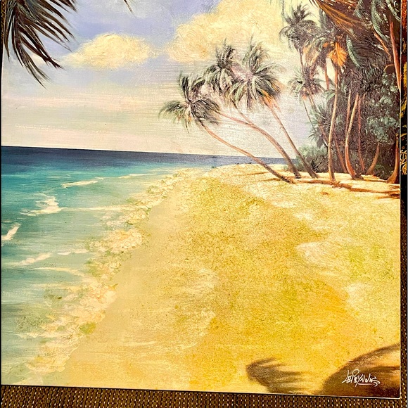 Tropical island oil painting